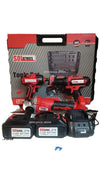 kit 3in1 FLEX Smerigliatrice 125MM Trapano Avvitatore e Impulsi 2 Batterie 4.0Ah