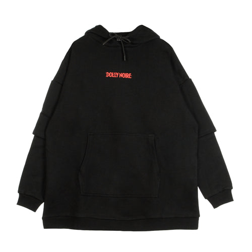 DOLLY NOIRE Felpa Cappuccio Donna Capital Glitch Over Hoodie Black da donna