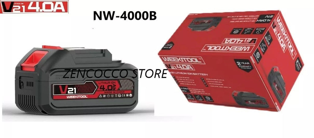 BATTERIA ricaricabile AGLI IONI DI LITIO 21V DA 2.0Ah 4.0Ah 6.0Ah x motosega forbici weekitool