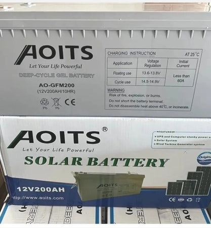 BATTERIA GEL 200AH 12V PANNELLI ENERGIA SOLARE FOTOVOLTAICO NAUTICA CAMPER CASA