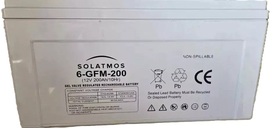 BATTERIA GEL 200AH 12V PANNELLI ENERGIA SOLARE FOTOVOLTAICO NAUTICA CAMPER CASA