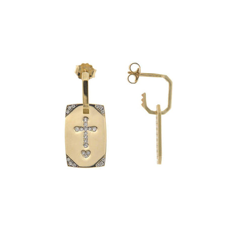 RUE DES MILLE - MONO-ORECCHINO MEDAGLIA CROCE ORO GIALLO