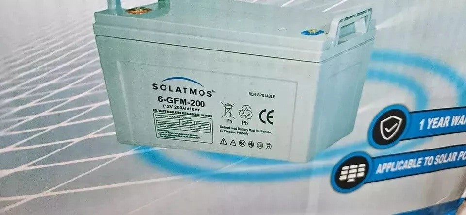 BATTERIA GEL 200AH 12V FOTOVOLTAICO PANNELLI ENERGIA SOLARE NAUTICA CAMPER CASA