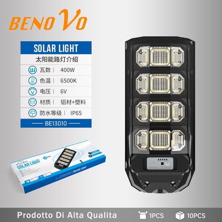 LAMPIONE SOLARE LED 400W 600W 800W 1200W SENSORE Movimento E Crepuscolare IP65