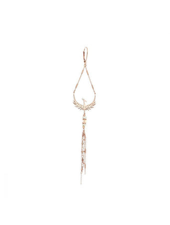 MAMAN ET SOPHIE - ORECCHINO CON FENICE E PIETRE BIANCHE