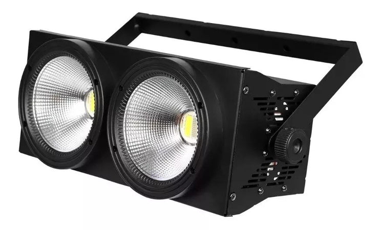 BLINDER ACCECATORE DMX COB LED 2x100W PROIETTORE RGBW 8 CANALI LUCI PALCOSCENICO