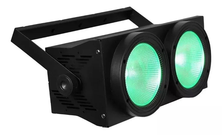 BLINDER ACCECATORE DMX COB LED 2x100W PROIETTORE RGBW 8 CANALI LUCI PALCOSCENICO