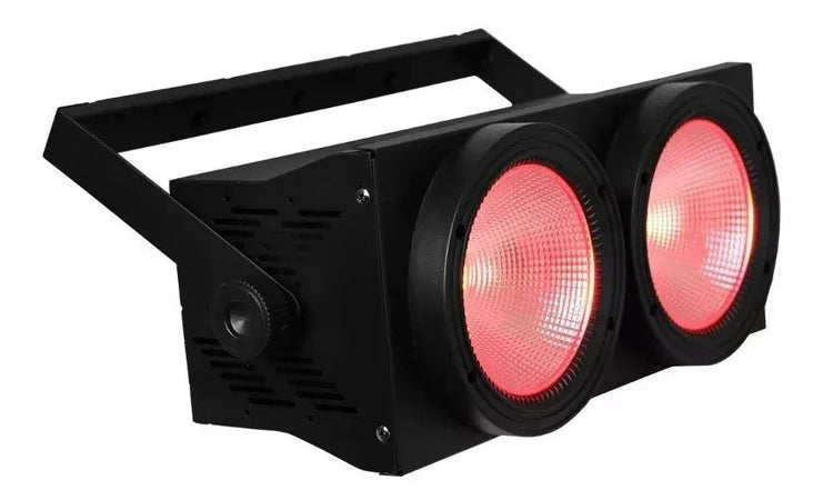 BLINDER ACCECATORE DMX COB LED 2x100W PROIETTORE RGBW 8 CANALI LUCI PALCOSCENICO