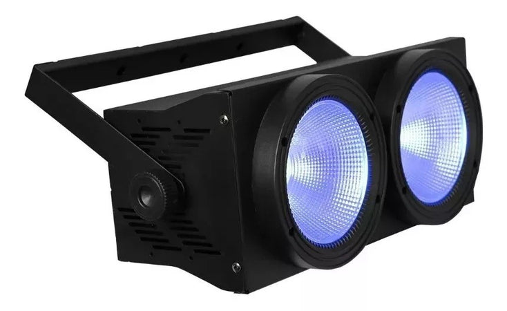 BLINDER ACCECATORE DMX COB LED 2x100W PROIETTORE RGBW 8 CANALI LUCI PALCOSCENICO
