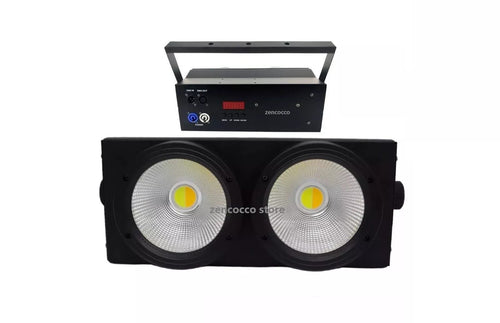 BLINDER ACCECATORE DMX COB LED 2x100W BIANCO CALDO E FREDDO 4-8 CANALI Powercon