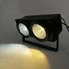 BLINDER ACCECATORE DMX COB LED 2x100W BIANCO CALDO E FREDDO 4-8 CANALI Powercon