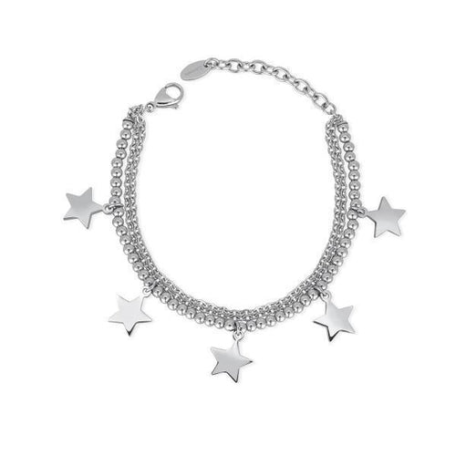 2JEWELS - Bracciale in acciaio con stelle pendenti
