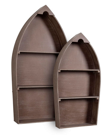 Mensola "Boat" struttura in legno MDF per interni set da 2