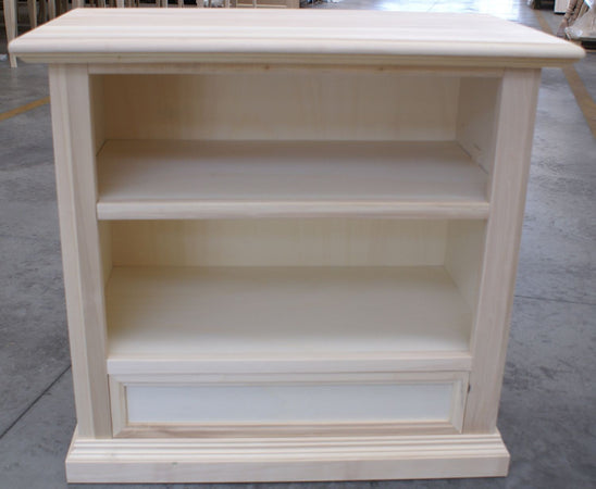 MOBILI 2G - PORTA TV IN LEGNO 1 CASSETTO GREZZO L.85 P.47 H.79 (1556)