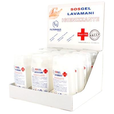 12 Flaconi SOSGEL da 100ml Gel igienizzante con antibatterico per le mani
