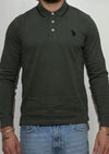 Polo maniche lunghe verde militare