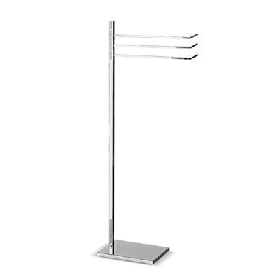 Dama - Confezione 3 pz - Piantana lavabo da bagno quadrata con porta salviette orientabili.