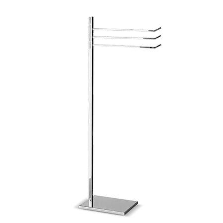 Dama - Confezione 3 pz - Piantana lavabo da bagno quadrata con porta salviette orientabili.