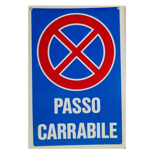 Cartello 20X30cm passo carrabile