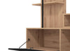 Parete da soggiorno Emily, porta TV con mensole, color rovere antico e carbonio, 205,5 x 41,5 x 173 cm