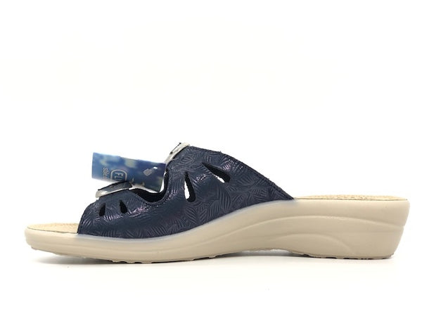 FLY FLOT Ciabatta donna con doppia fibbia blu