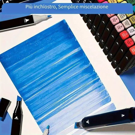 Pennarelli 60 Colori Doppia Punta Grossa e Fine Asciugatura Rapida Evidenziatore