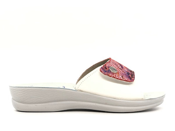 INBLU Ciabatta donna aperta con strappo rosso