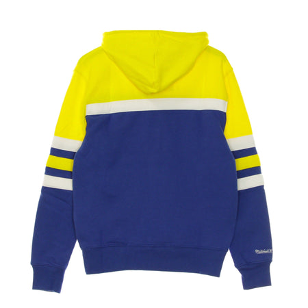 MITCHELL &amp; NESS Felpa Cappuccio Uomo Nba Head Coach Hoody Golwar Original Team Colors da uomo