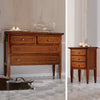 MOBILI 2G - COMODINO IN LEGNO 3 CASSETTI INTARSIATO L.43 x P.33 H.70