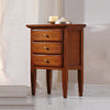 MOBILI 2G - COMODINO IN LEGNO 3 CASSETTI INTARSIATO L.43 x P.33 H.70