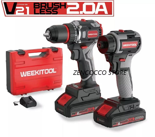Trapano Avvitatore + Avvitatore a Impulsi 2 Batterie 21V 2.0Ah NW-D5216D+S5213