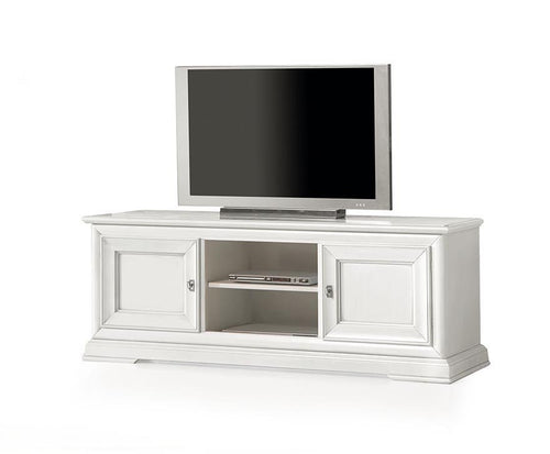 MOBILI 2G - PORTA TV IN LEGNO SHABBY 2 PORTE BIANCO 162X51X61 (3128)