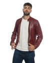 U010 - Giacca Uomo Bordeaux in vera pelle