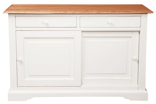 Biscottini Credenza Country Biscottini legno tiglio bianca anticata naturale 142x50x90