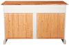 Biscottini Credenza Country in legno massello di tiglio struttura bianca anticata piano finitura naturale L142xPR50xH90 cm. Made in Italy