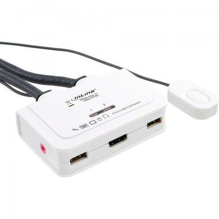 Switch KVM InLine - 2 vie - HDMI - USB - con audio - integrato. Cavo