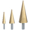 Ribimex set 3 punte frese a scalini HSS per legno acciaio plastica