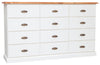 Biscottini Cassettiera Country 12 cassetti Legno Tiglio Bianco Naturale 170x40x100 Made