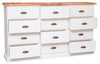 Biscottini Cassettiera Country 12 cassetti Legno Tiglio Bianco Naturale 170x40x100 Made