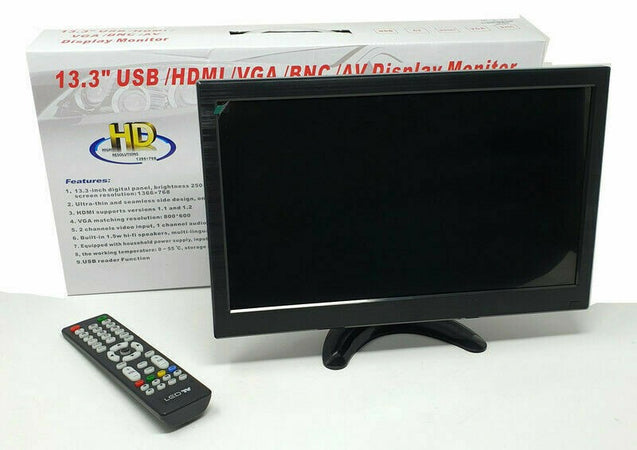 Monitor HDMI VGA Schermo LCD TFT 13.3 POLLICI 1080p Altoparlante BNC USB RCA