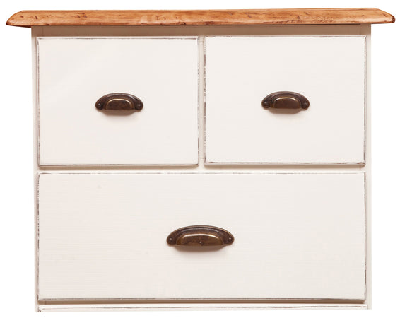 Biscottini Biscottini Cassettiera Country 5 cassetti legno tiglio bianca anticata