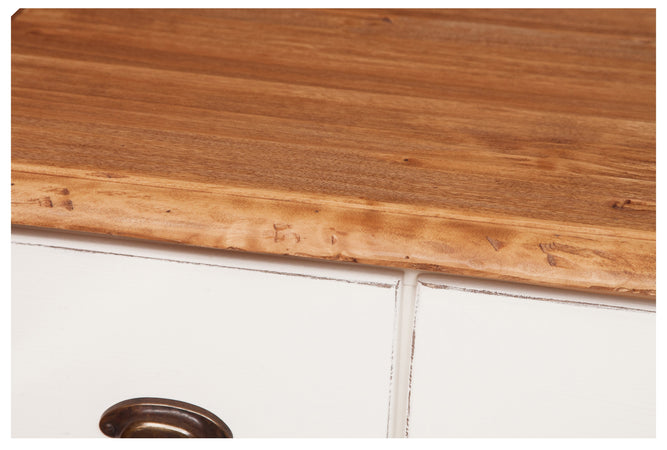 Biscottini Biscottini Cassettiera Country 5 cassetti legno tiglio bianca anticata