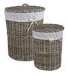 Set 2 Porta biancheria Narra struttura in rattan e tessuto interno in cotone