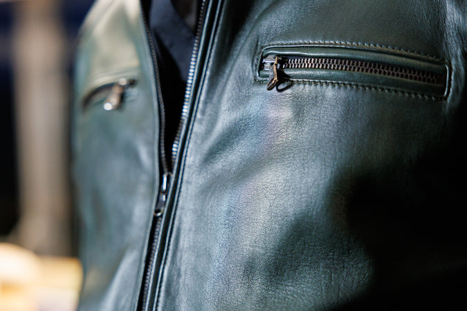 Avatar - Biker Uomo Verde in vera pelle