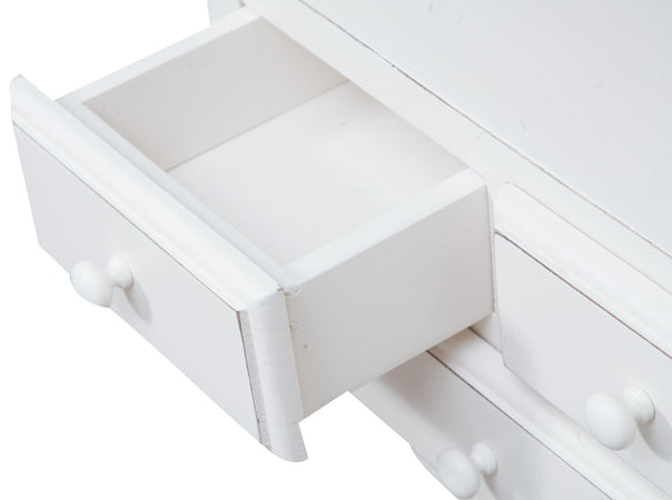 Biscottini Biscottini Comodino Country legno massello tiglio bianco naturale 56x36x66 Made