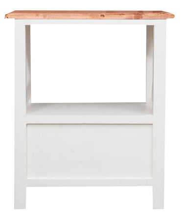 Biscottini Biscottini Comodino Country legno massello tiglio bianco naturale 56x36x66 Made