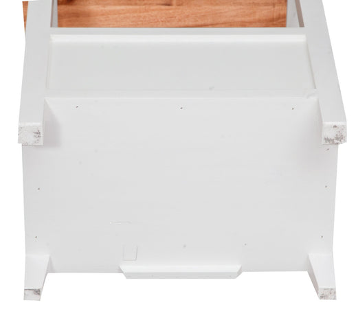 Biscottini Biscottini Comodino Country legno massello tiglio bianco naturale 56x36x66 Made