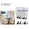Set 2 Pezzi Coprisedia Volant Spalliera Elasticizzati Eva Vari Colori Copertura
