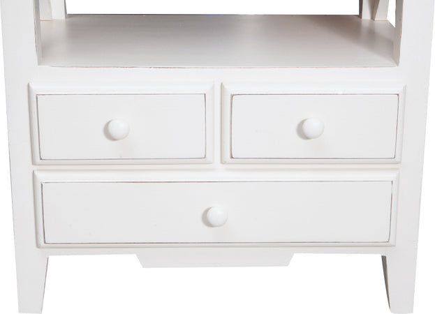 Biscottini Biscottini Comodino Country legno massello tiglio bianco naturale 56x36x66 Made