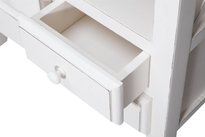 Biscottini Biscottini Comodino Country legno massello tiglio bianco naturale 56x36x66 Made